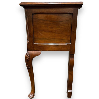 Vintage Solid Mahogany Queen Anne Style Three Drawer Sideboard/ Buffet/ Console w/ Brass Pulls 72Lx19Wx34H