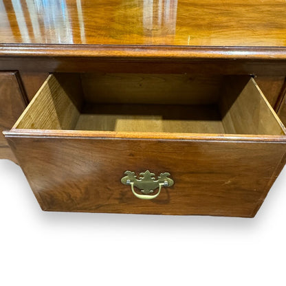 Vintage Solid Mahogany Queen Anne Style Three Drawer Sideboard/ Buffet/ Console w/ Brass Pulls 72Lx19Wx34H