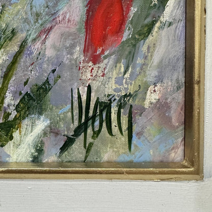 Listed Artist Jean-Pierre Mocci Original Oil Painting On Canvas "Les Coquelicots" (Poppies) 32Lx40H