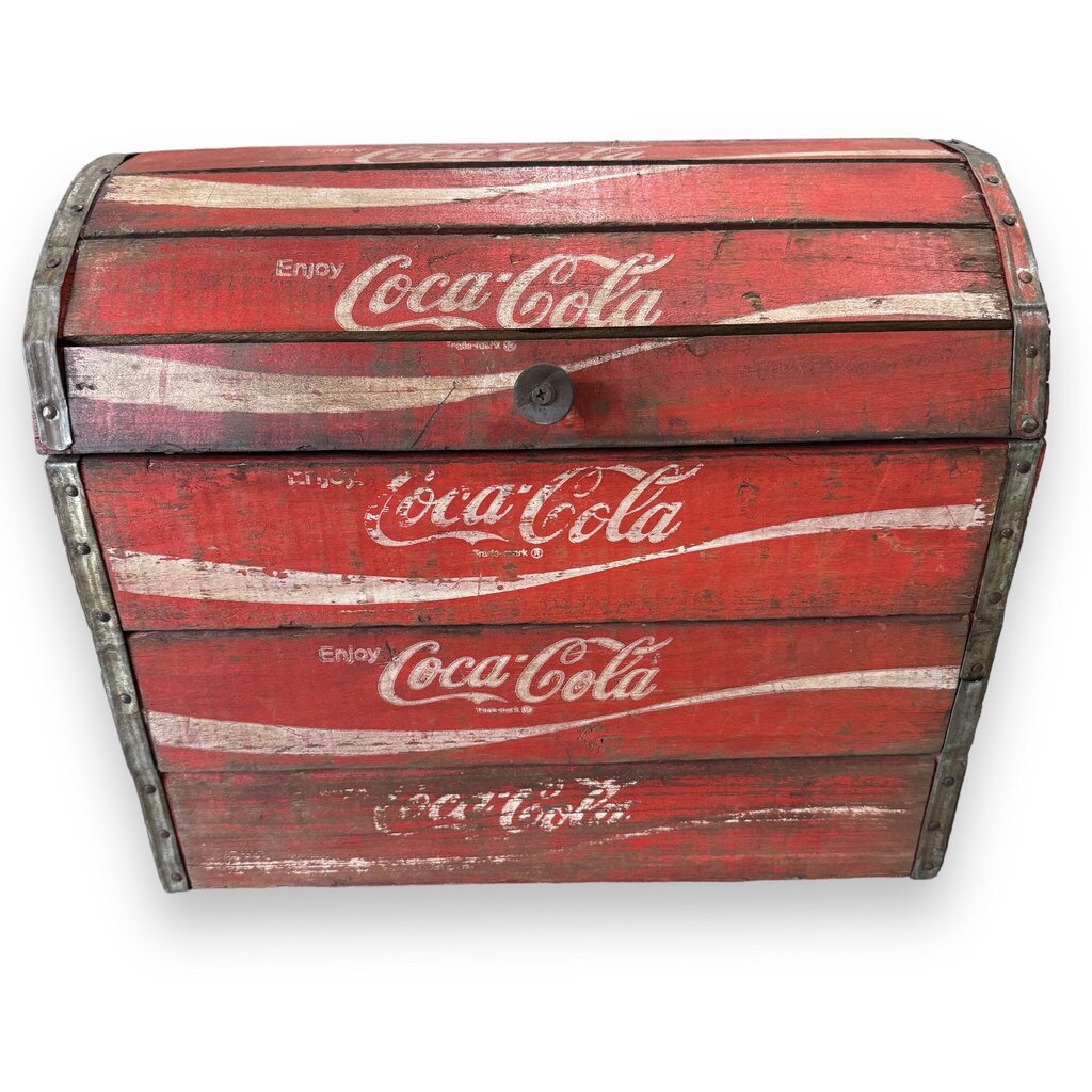 Vintage Coca-Cola Wooden Bottle Crates Repurposed into a Collectible Coke Chest