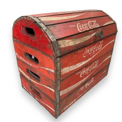 Vintage Coca-Cola Wooden Bottle Crates Repurposed into a Collectible Coke Chest 18Lx11Wx16H