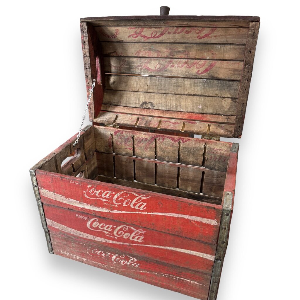 Vintage Coca-Cola Wooden Bottle Crates Repurposed into a Collectible Coke Chest 18Lx11Wx16H