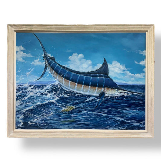 Hooked Marlin Oil Painting by: World-Class Gamefish & Wildlife Artist J. Suroviec