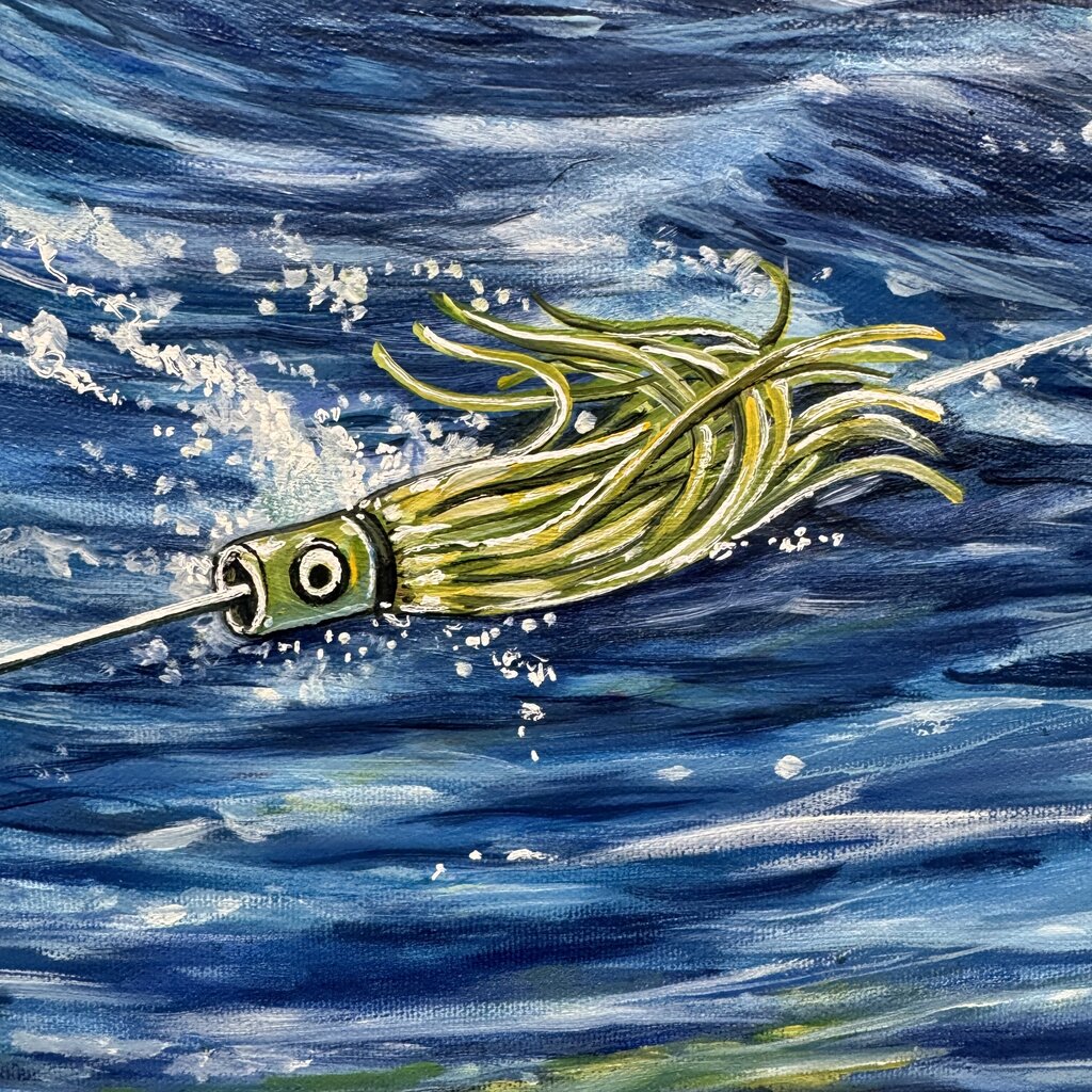 Hooked Marlin Oil Painting by: World-Class Gamefish & Wildlife Artist J. Suroviec