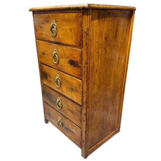 Vintage Pine Chest of Drawers w/ Brass Pulls