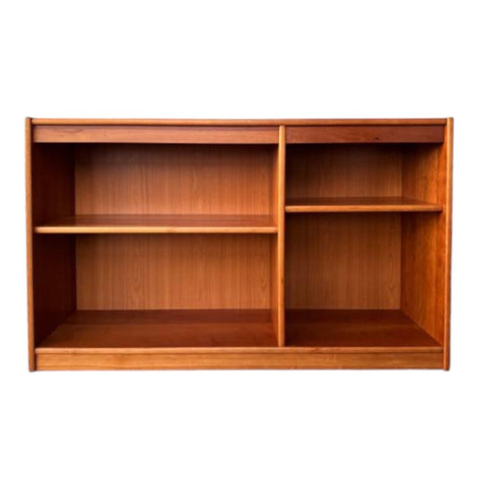 Danish Modern Teak Low Adjustable Bookcase 48Lx12Wx30H