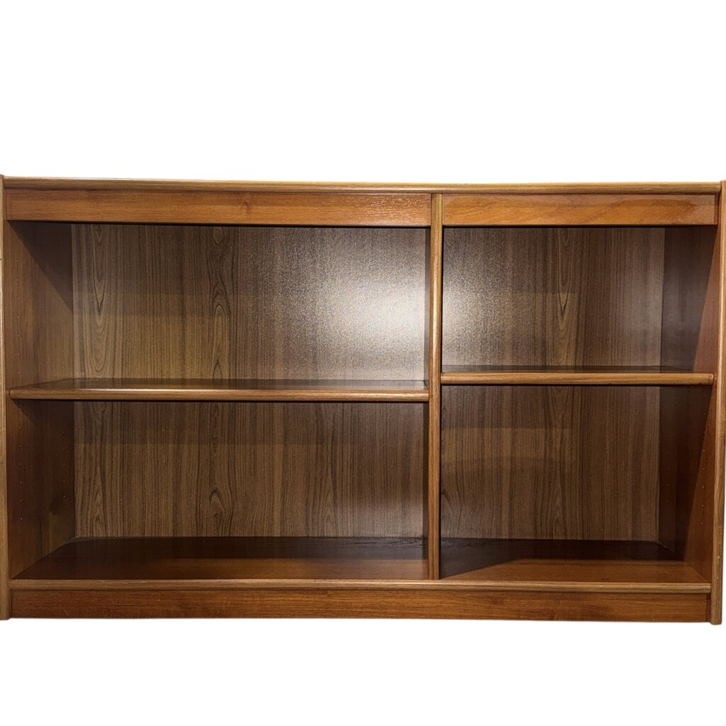 Danish Modern Teak Low Adjustable Bookcase 48Lx12Wx30H
