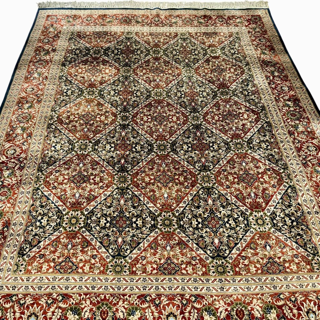 Vintage Sino Wool & Silk Hand-Knotted Oriential Rug 7’ 9” x l0' 10”