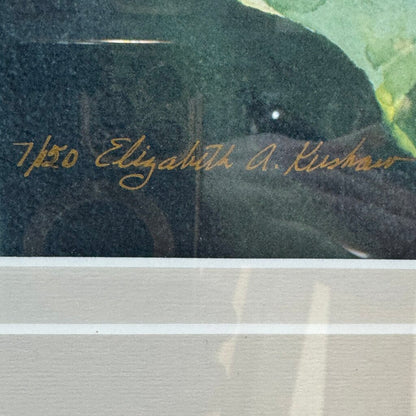 Large Signed Limited Edition Lithograph of Water Lillies and Swiming Faries #7/150 by: Elizabeth Kershaw