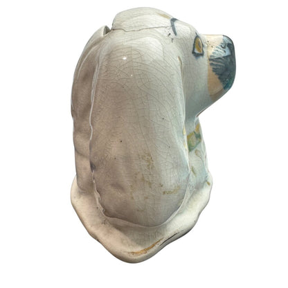 Antique Staffordshire Dog Coin Bank 4.5Lx3Wx3.5H