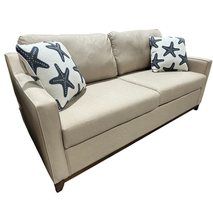 75" Wing Armed Platform Sofa in Spectra Sand Custom Made in Florida by Stanley Chair Co.