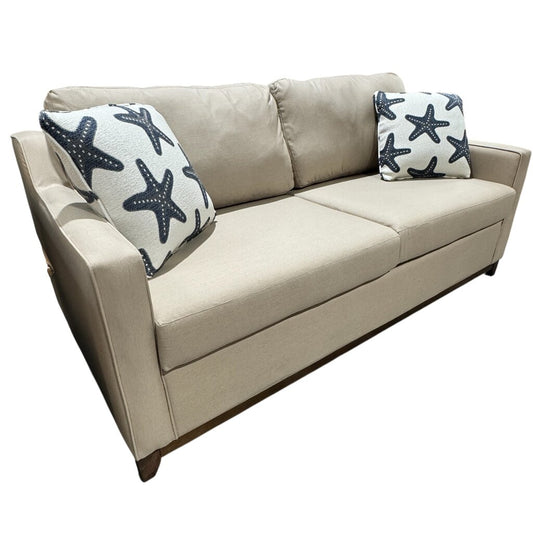 75" Wing Armed Platform Sofa in Spectra Sand Custom Made in Florida by Stanley Chair Co.