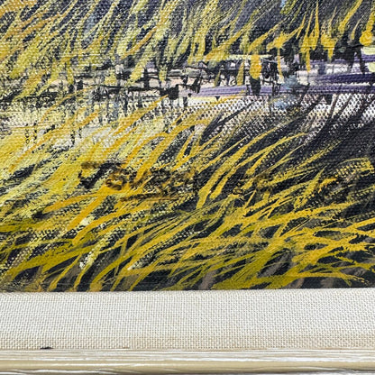 "Old Boat" in Florida Marsh Original Oil Painting on Canvas by Listed Artist Joe Suroviec 41Lx29H