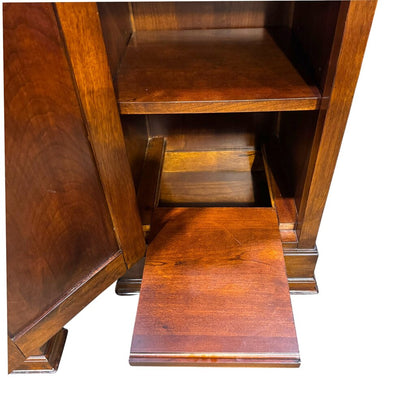 Pair of Bassett Louis-Philippe Bedside Cabinets w/ Granite Tops & Hidden Drawer 18Lx18Wx32H