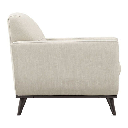 Lightly Used Mid-Century Style East Side Apartment Sofa w/ Chenille Upholstery Color Sand 92Lx37Wx34H (2 Sofas & Chair Available)