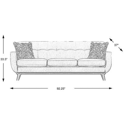 Lightly Used Mid-Century Style East Side Apartment Sofa w/ Chenille Upholstery Color Sand 92Lx37Wx34H (2 Sofas & Chair Available)