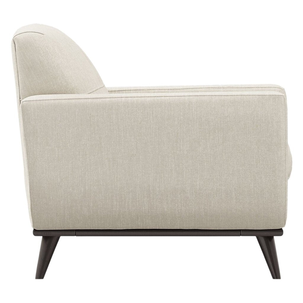 Lightly Used Mid-Century Style East Side Apartment Club Chair w/ Chenille Upholstery Color Sand 40Lx37Wx34H (2 Sofas & Chair Available)