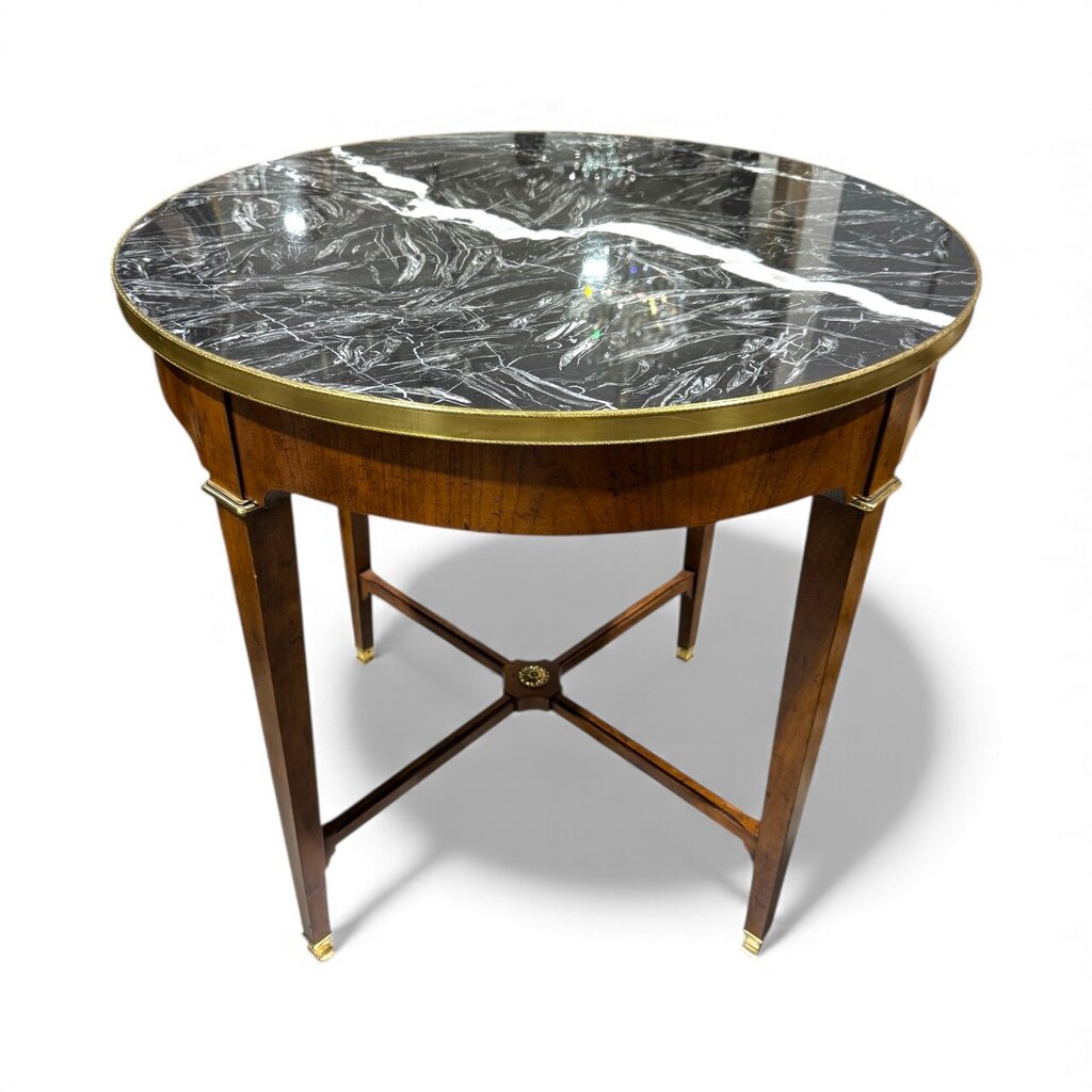 Vintage Mcmillen Collection Baker Furniture Marble Top Round Table 29Dx29H