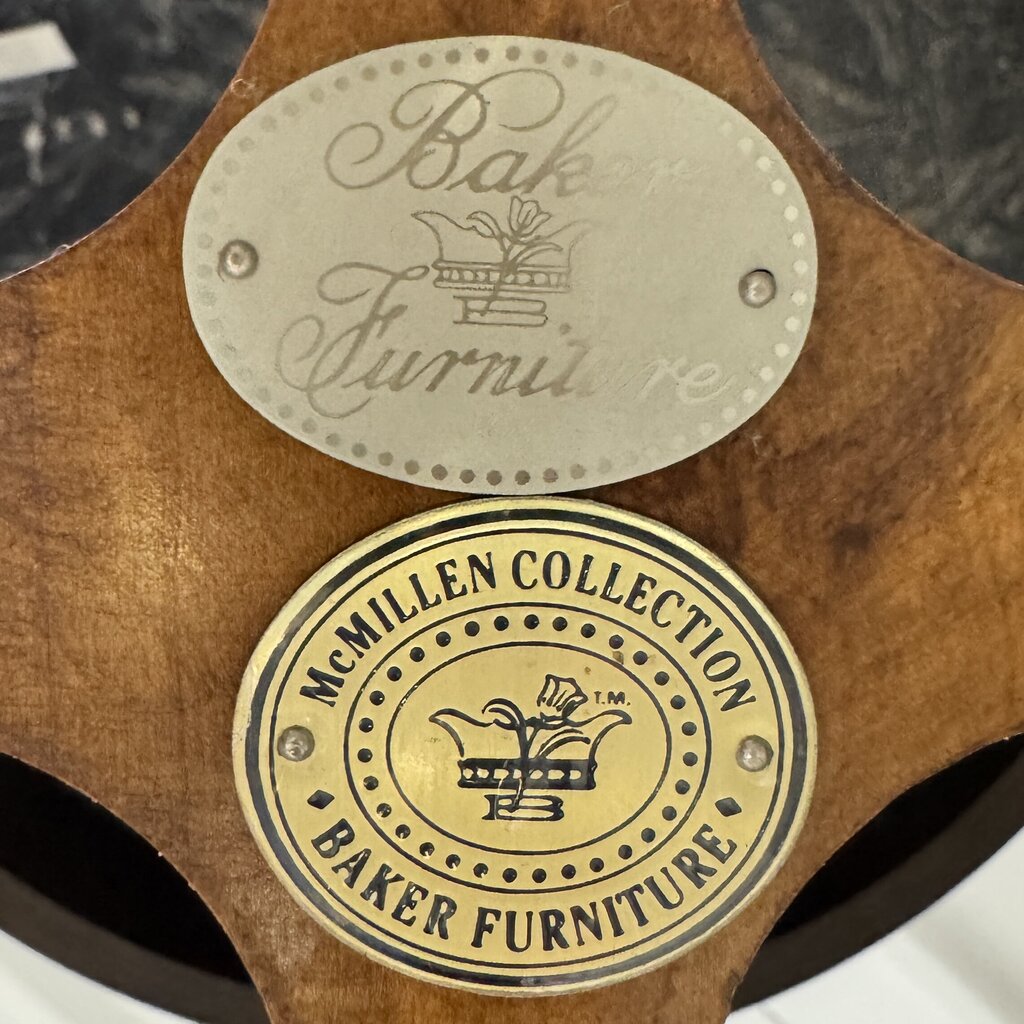 Vintage Mcmillen Collection Baker Furniture Marble Top Round Table 29Dx29H