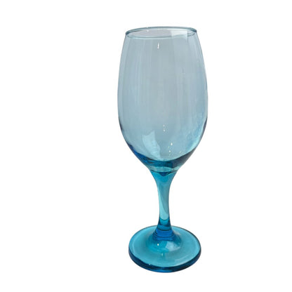 Set of 8 Cristar Sky Blue Stemmed Rioja 13 oz Wine Glasses 8" tall