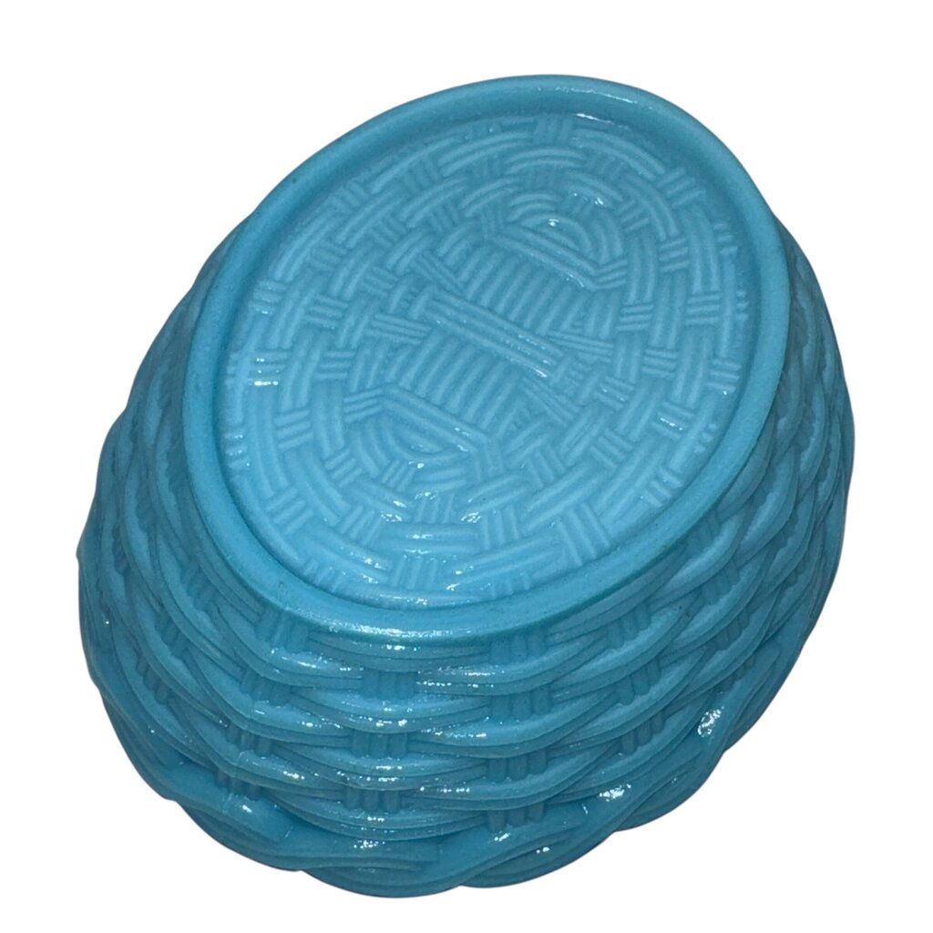 Vintage Blue Milk Glass Hen on a Nest Candy Dish 7"L x 6"W X 5.5"H