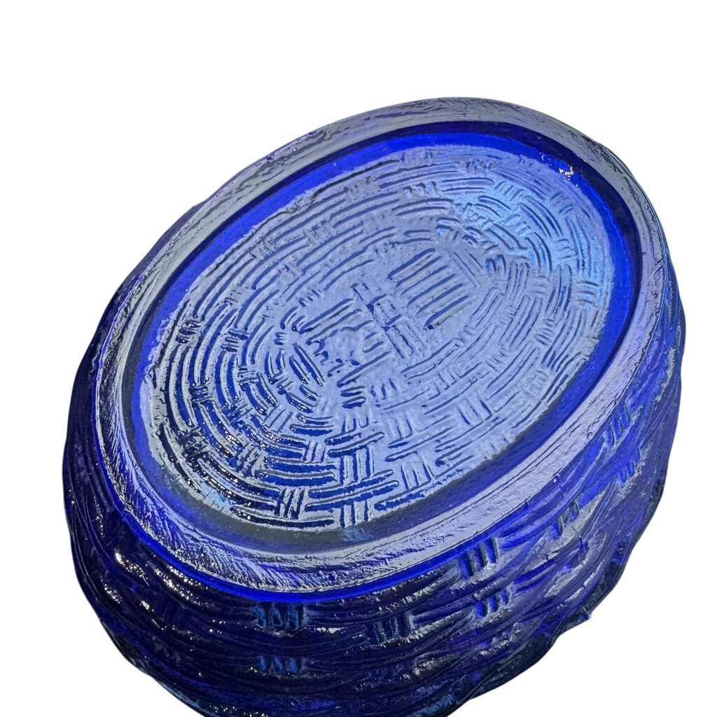 Vintage Cobalt Glass Hen on a Nest Candy Dish 6"L X 5"W X 5"H