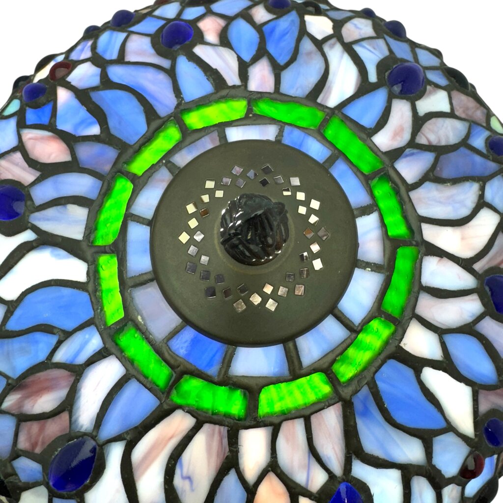 18" High Hanginghead Dragonfly Slag / Stained Glass Tiffany Styled Table Lamp 13Wx18H