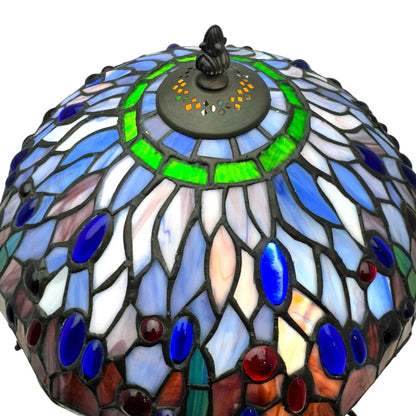 18" High Hanginghead Dragonfly Slag / Stained Glass Tiffany Styled Table Lamp 13Wx18H