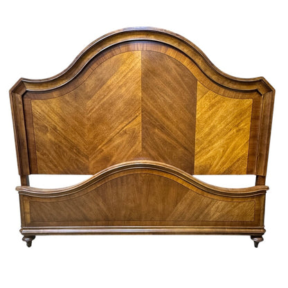 Dark Wood King Sized Headboard w/ Rails & Footboard 80Lx68H