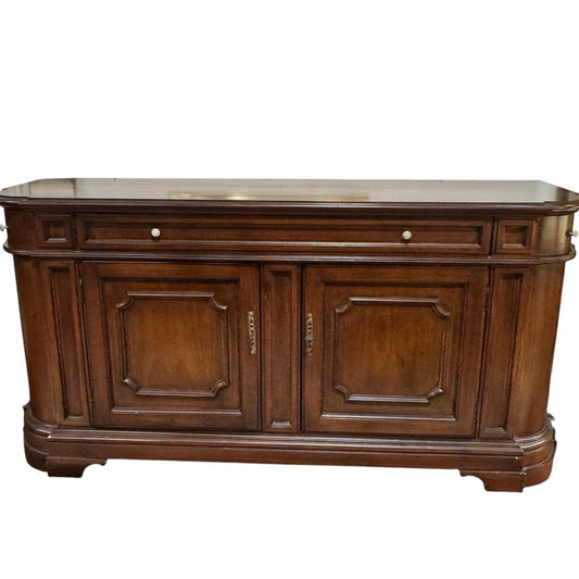 Traditional Solid Walnut Sideboard or Credenza w/ Original Keys 72Lx19Wx36H