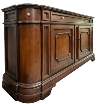 Traditional Solid Walnut Sideboard or Credenza w/ Original Keys 72Lx19Wx36H