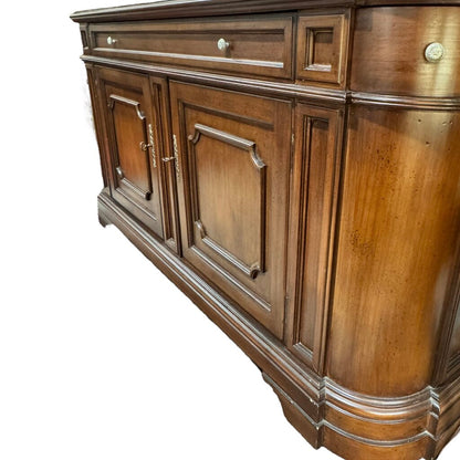 Traditional Solid Walnut Sideboard or Credenza w/ Original Keys 72Lx19Wx36H