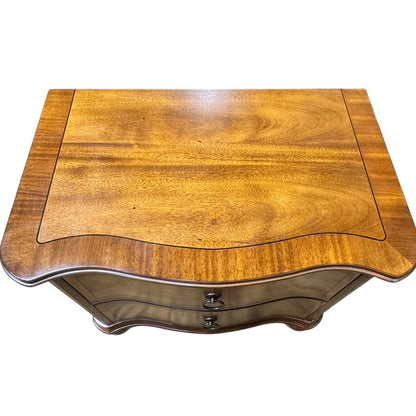 Pair of 2 Drawer Dark Wood Inlay Nightstands 29Lx18Wx27H