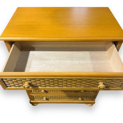 Wood & Wicker Chest of Drawers 36Lx20Wx48H