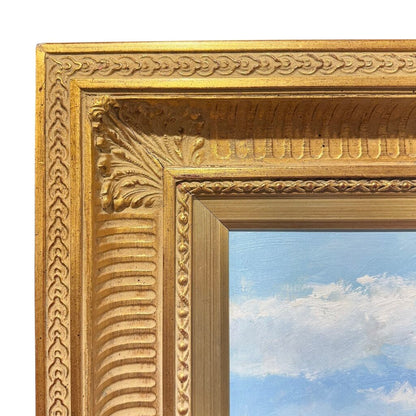 Impressionistic Oil on Canvas of a Young Woman Walking a Countryside Trail by Artist Stenka Razin 44Lx32H