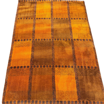 Mid Century Modern Otter Gyllen Flossa Orange MCM Rug Created in Sweden