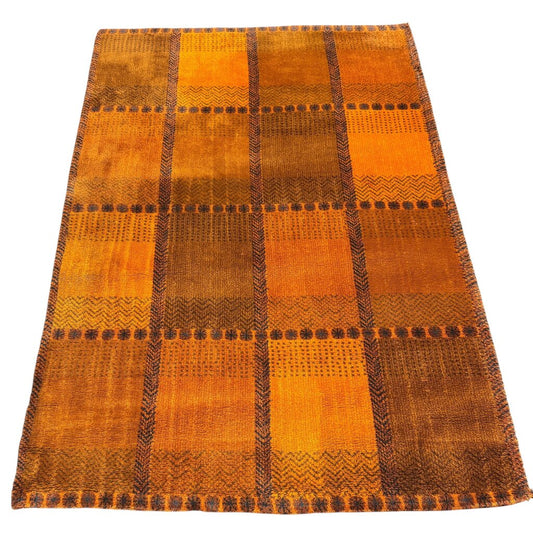 Mid Century Modern Otter Gyllen Flossa Orange MCM Rug Created in Sweden