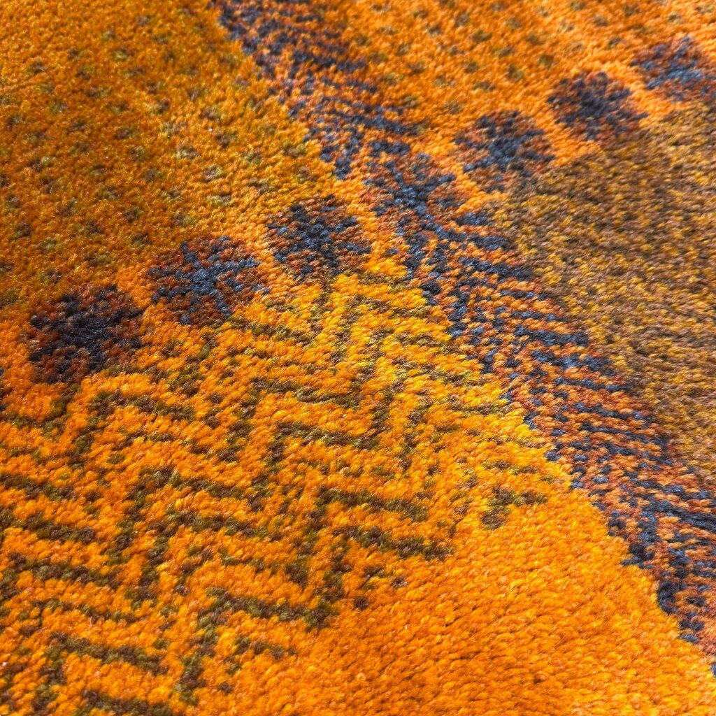 Mid Century Modern Otter Gyllen Flossa Orange MCM Rug Created in Sweden