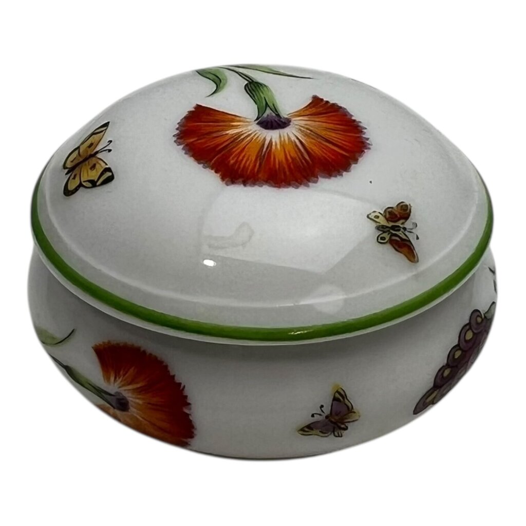 Vintage Tiffany & Co. Limoges France Trinket Box w/ Dandelion & Butterflies 2.5DiaX1.5H