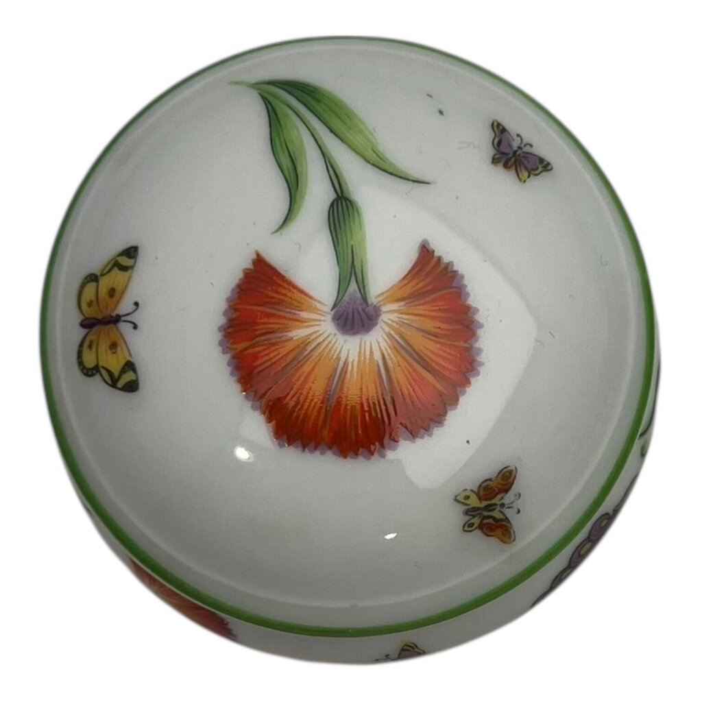 Vintage Tiffany & Co. Limoges France Trinket Box w/ Dandelion & Butterflies 2.5DiaX1.5H