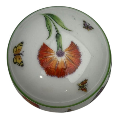 Vintage Tiffany & Co. Limoges France Trinket Box w/ Dandelion & Butterflies 2.5DiaX1.5H