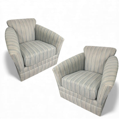 Pair of Upholstered 36" Swivel Glider Chairs Color: Easy Spa by: Stanley Chair Co. Made in FL