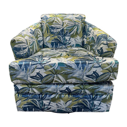 Custom Upholstered Swivel Barrel Chair Color: Nisa Teal by: Stanley Chair Co. Made in FL