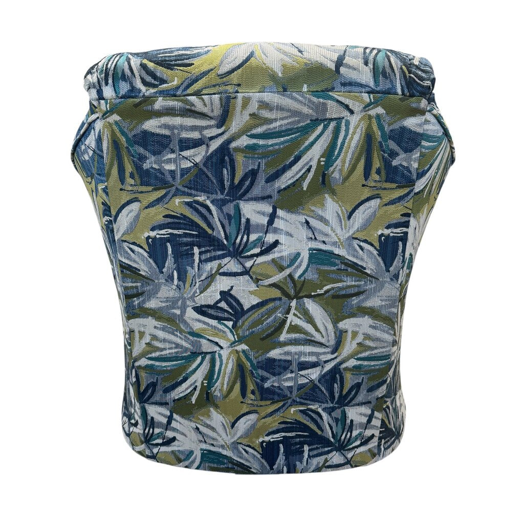 Custom Upholstered Swivel Barrel Chair Color: Nisa Teal by: Stanley Chair Co. Made in FL