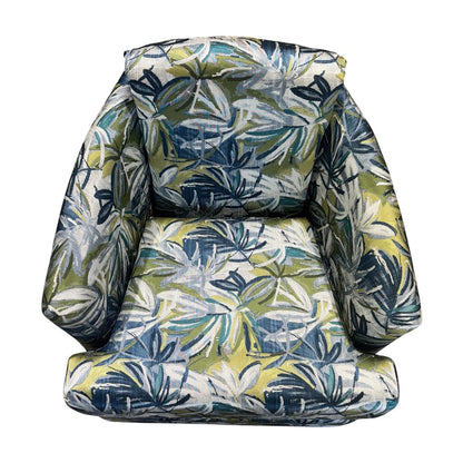 Custom Upholstered Swivel Barrel Chair Color: Nisa Teal by: Stanley Chair Co. Made in FL