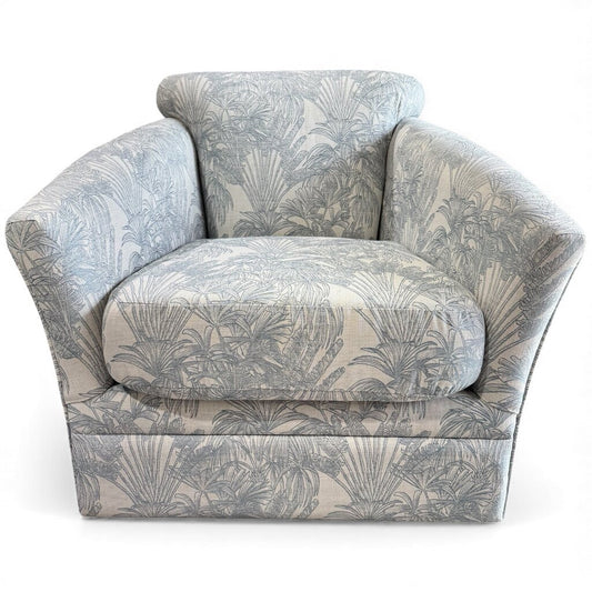 Custom Upholstered Swivel Glider Barrel Chair Color: Scope Sky by: Stanley Chair Co. Made in FL