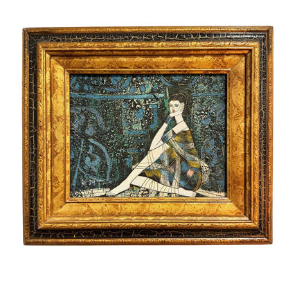 Original Oil Painting of Female in "Socialist Realism" Pose by By Artist SHAO KUANG TING, CHINESE (1939 - )