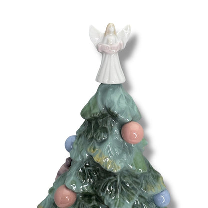 Vintage Lladro "O Christmas Tree" Hand-painted Porcelain Christmas Tree Figurine #6670 6Wx12.5H Box Included