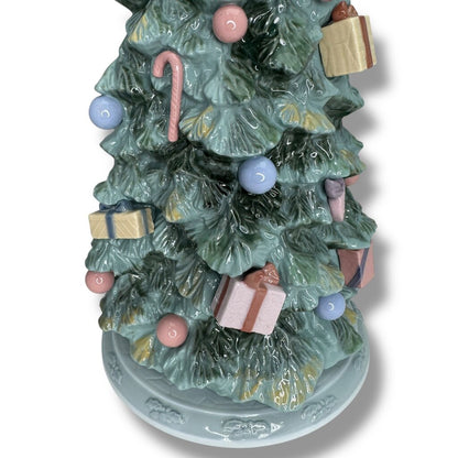 Vintage Lladro "O Christmas Tree" Hand-painted Porcelain Christmas Tree Figurine #6670 6Wx12.5H Box Included