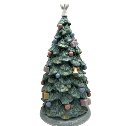 Vintage Lladro "O Christmas Tree" Hand-painted Porcelain Christmas Tree Figurine #6670 6Wx12.5H Box Included